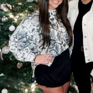 metallic snake sweater